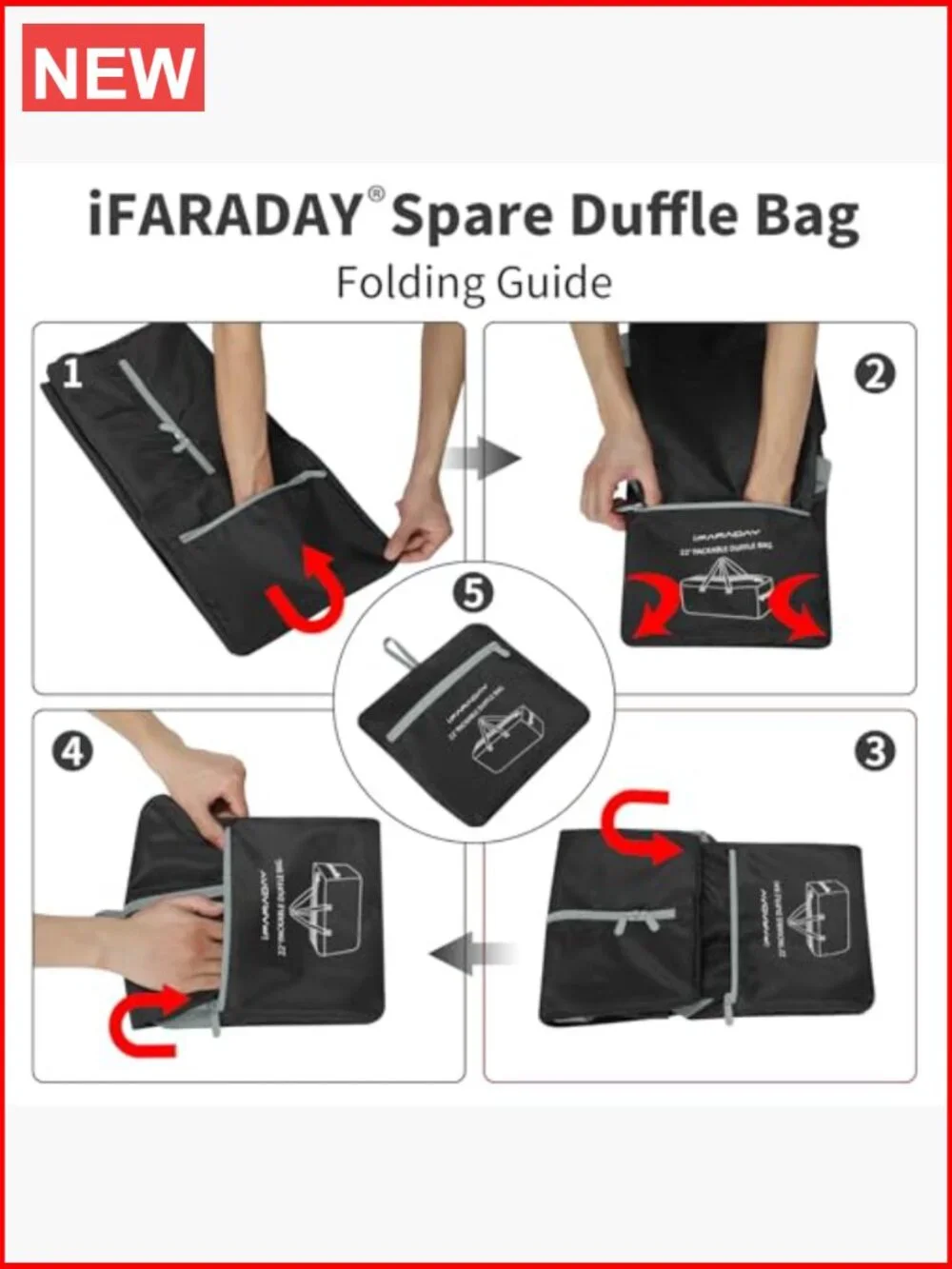 35L Foldable Duffle Bag - Lightweight Travel Duffel